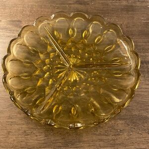 Anchor Hocking - Amber Glass Divided Dish